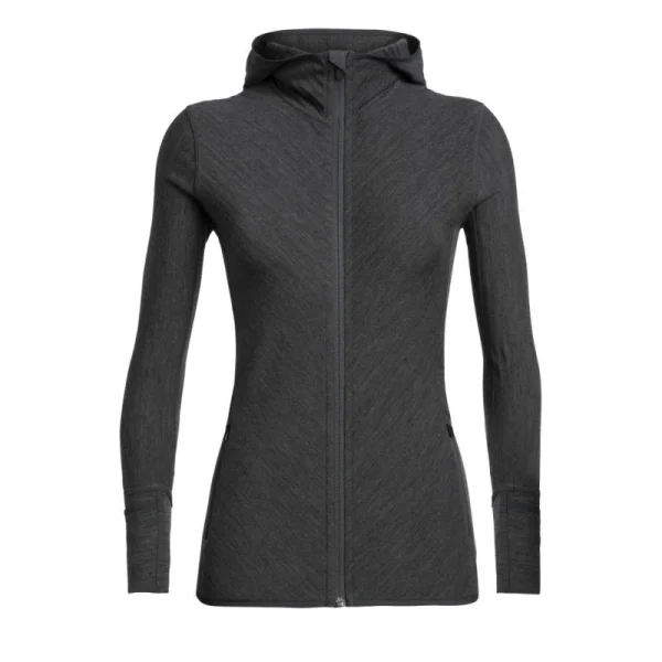 pas cher marque Meilleure vente 🤩 Icebreaker Descender LS Zip Hood – Sweatshirt en laine mérinos femme I Hardloop 🛒 1