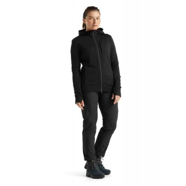 Vente flash 🛒 Icebreaker Quantum III LS Zip Hood – Polaire en laine mérinos femme I Hardloop 😍 achetez 4