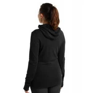 Vente flash 🛒 Icebreaker Quantum III LS Zip Hood – Polaire en laine mérinos femme I Hardloop 😍 achetez 19