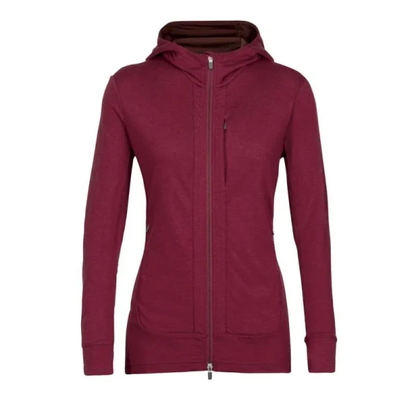 Vente flash 🛒 Icebreaker Quantum III LS Zip Hood – Polaire en laine mérinos femme I Hardloop 😍 achetez 9