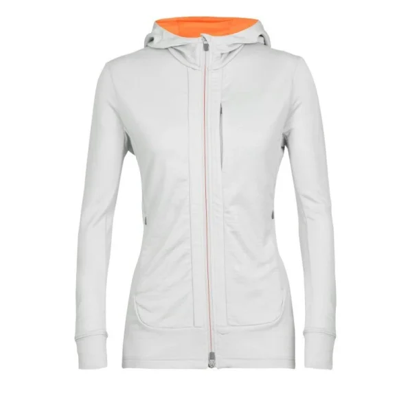 Vente flash 🛒 Icebreaker Quantum III LS Zip Hood – Polaire en laine mérinos femme I Hardloop 😍 achetez 10